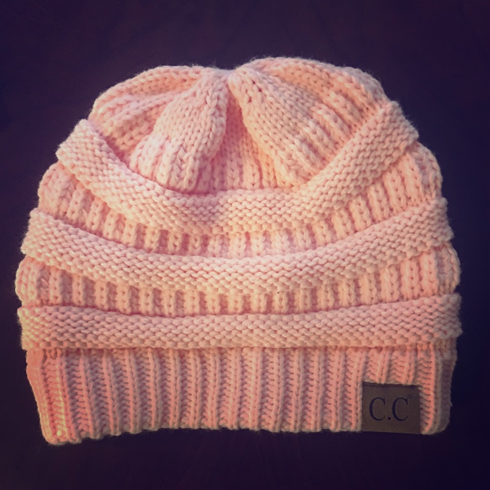 Bright light pink cc beanie